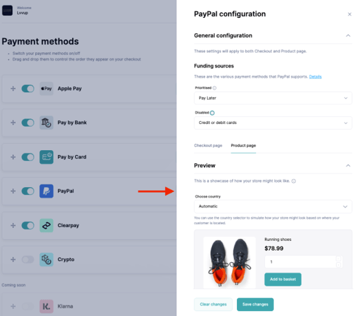 Customise your Rvvup Paypal checkout