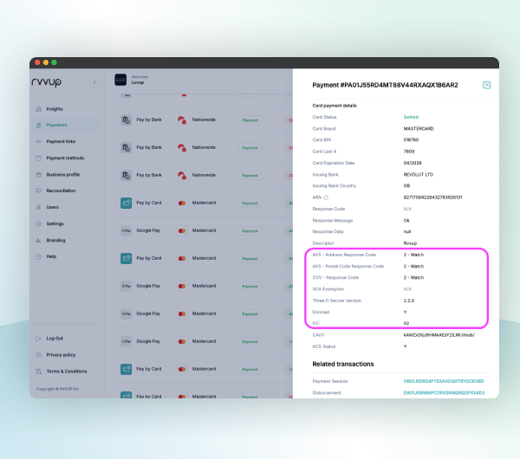 Rvvup automatically screens Pay by Card transactions